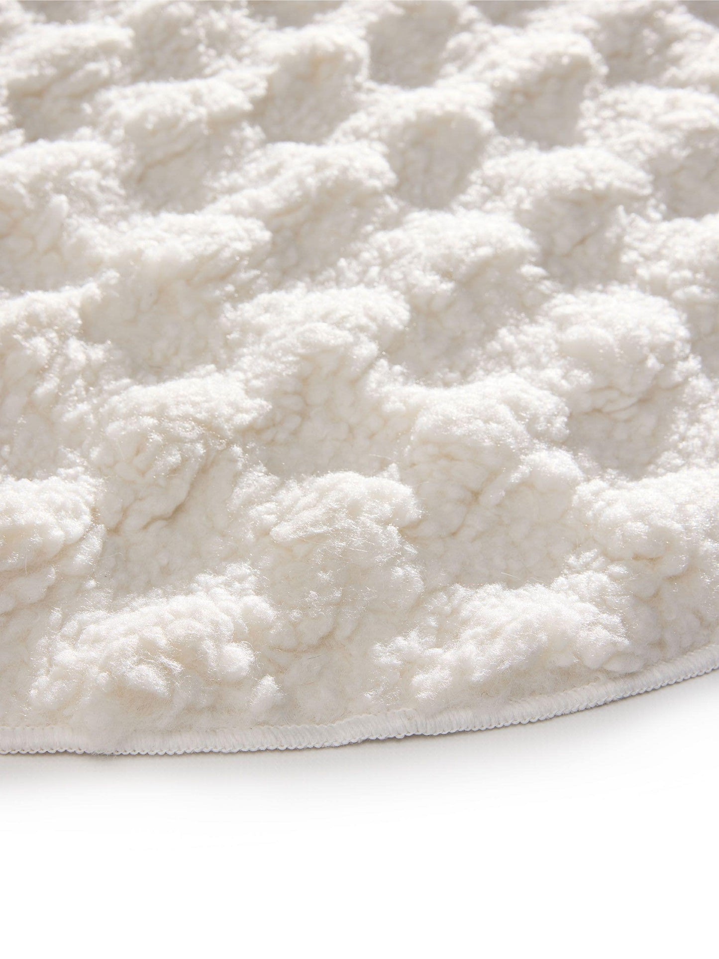 Skalbiamas kilimas Ted baltas ø 120 cm apvalus