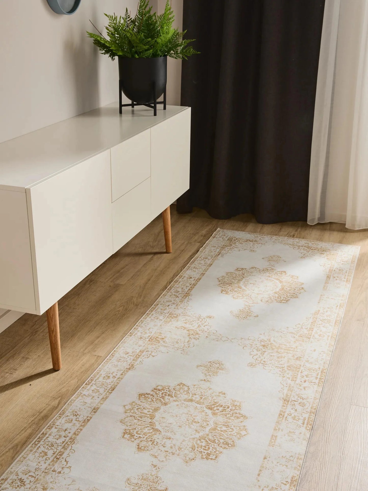 George kreminė/geltona pailgas 80x240 cm. DB2