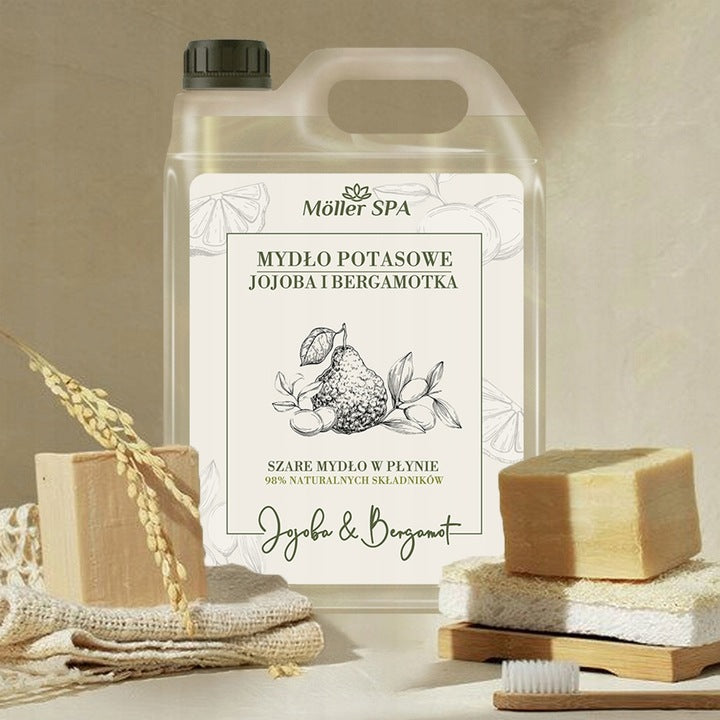 Möller SPA natūralus kalio skystas muilas su Jojobos ir bergamočių aliejumi 5 l.