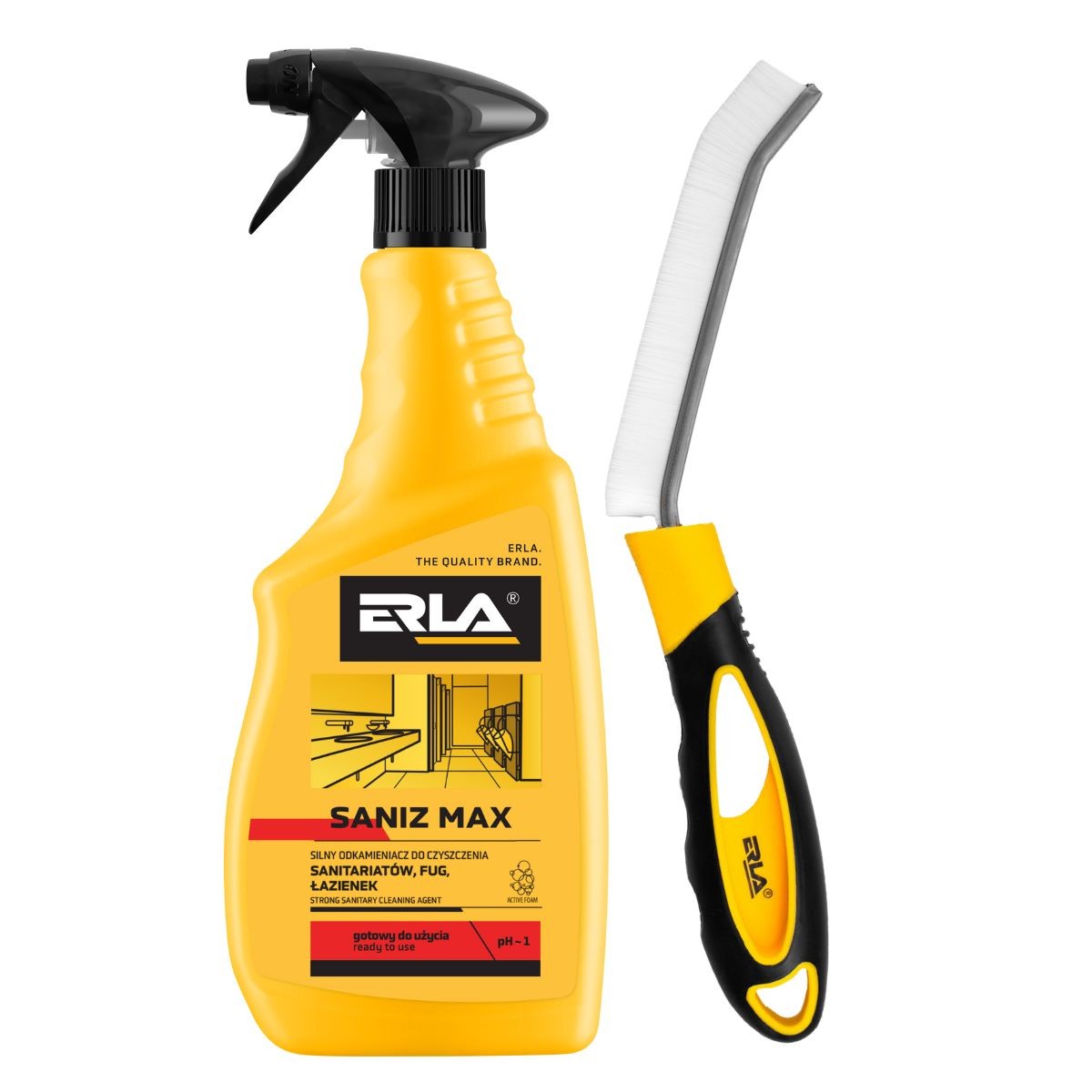 Stipri kalkių šalinimo priemonė kruopščiam valymui - ERLA SANIZ MAX 750ml.