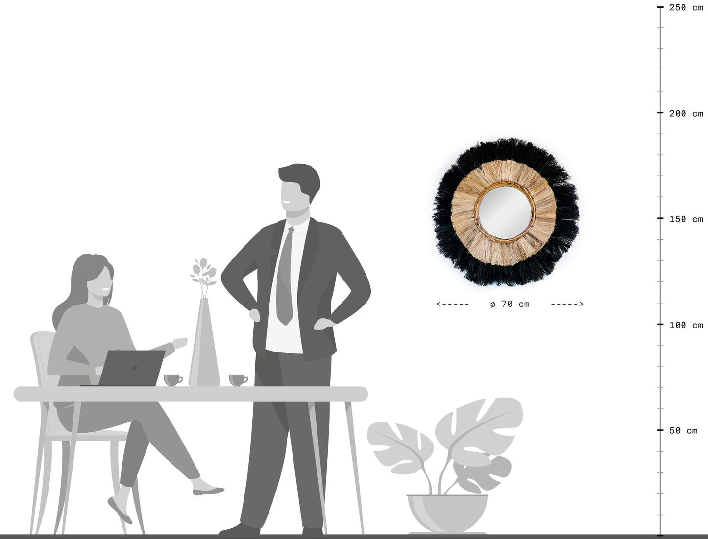 Sieninis pakabinamas veidrodis 70 cm