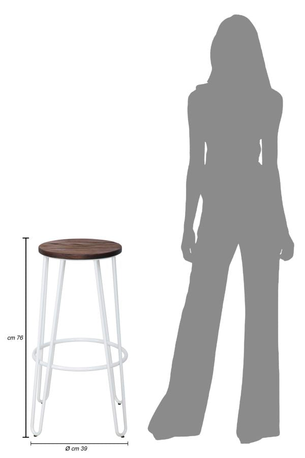 Baro kėdžių rinkinys Detroit Sumle White 2 vnt Ø 39x76 cm