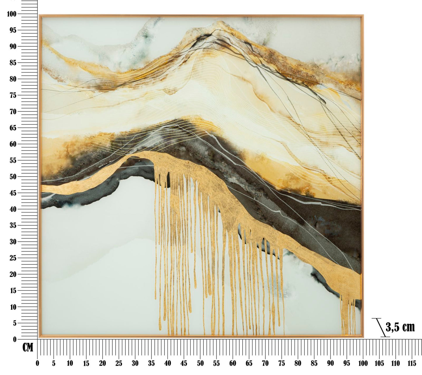 Paveikslas ant stiklo su rėmeliu Square 100x3.5x100 cm