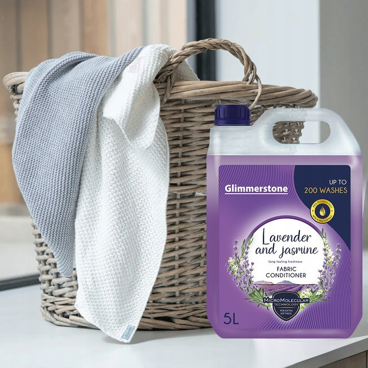 Glimmerstone skystas AUDINIŲ MINKŠTIKLIS 5L 200 skalbimų - levandų ir jazminų kvapas