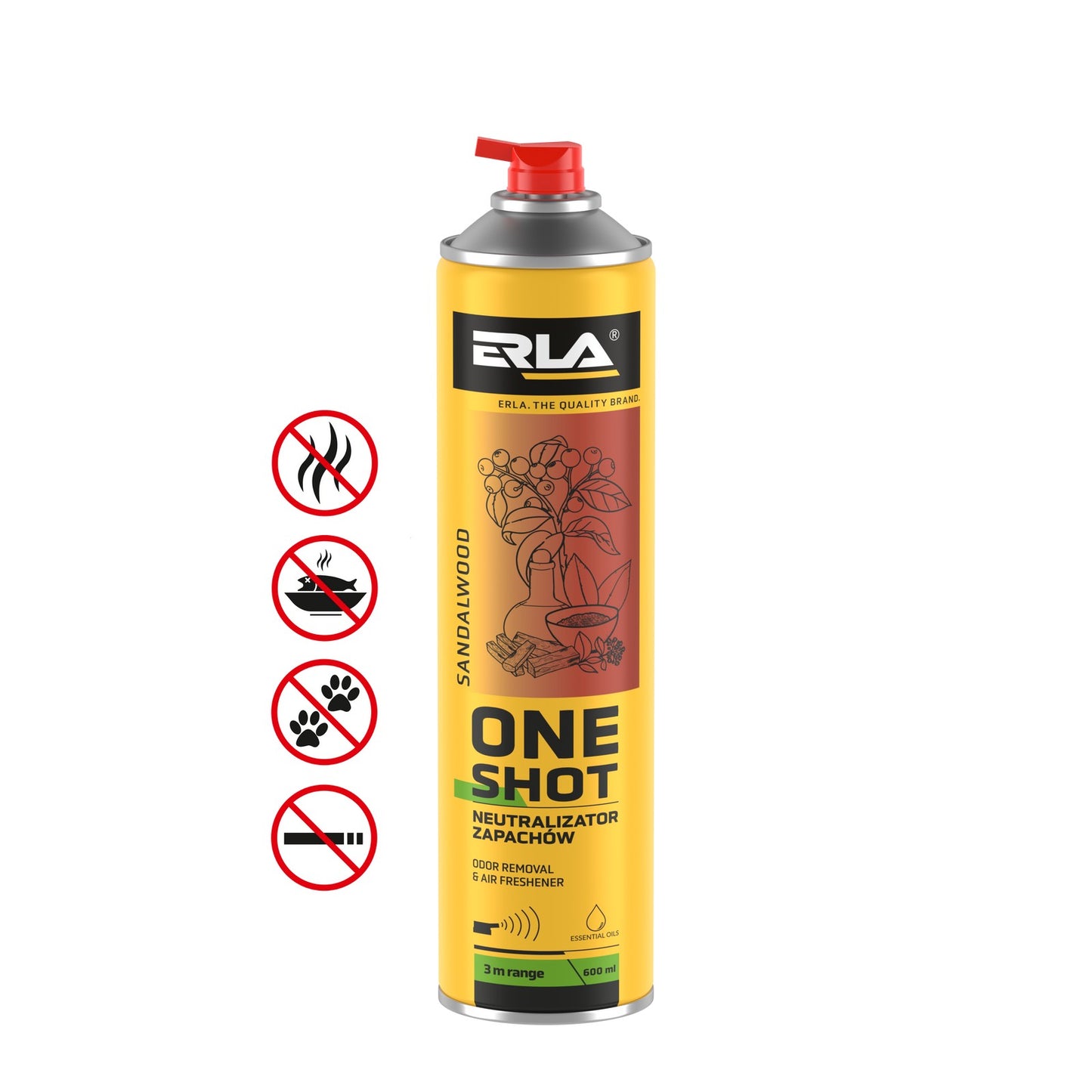 Kvapų neutralizatorius - ERLA ONE SHOT SANDALWOOD 600ml