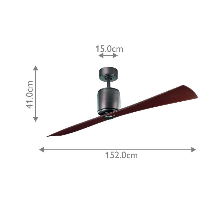 Šviestuvas su ventiliatoriumi Ferron 152 cm – alyva šlifuota bronza