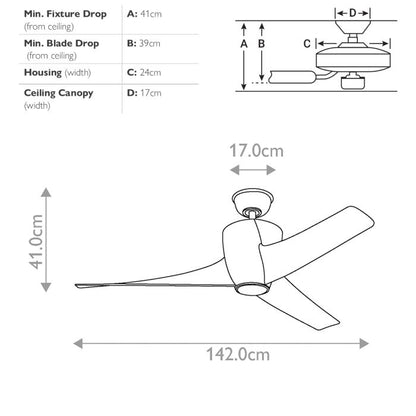 Šviestuvas su ventiliatoriumi Phree 142 cm – šlifuotas nikelis