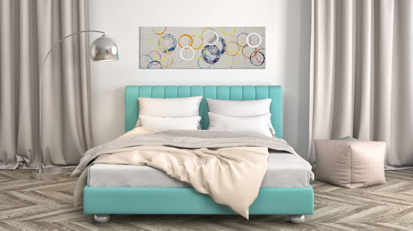 Nudažytos ant drobės plūduriuojančių žiedų -b- cm 150x3x50