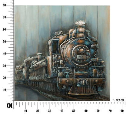 Paveikslas dažyta drobė Train 80x3.7x80 cm