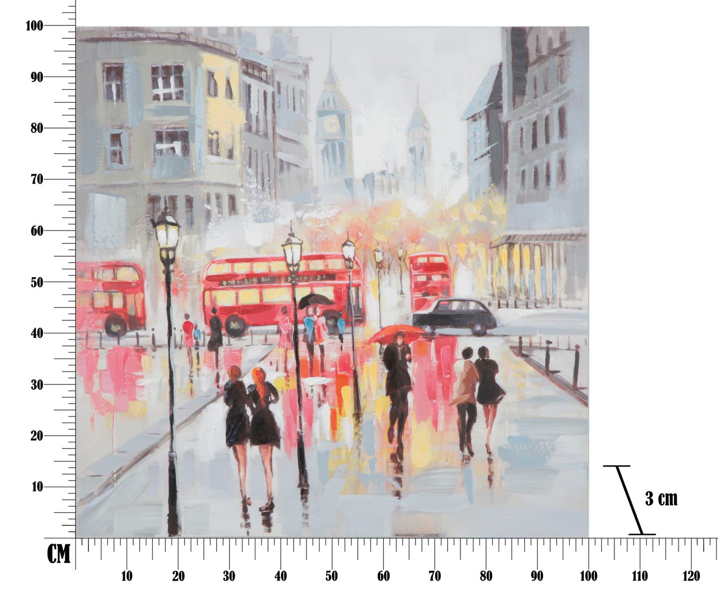 Paveikslas dažyta drobė Londonas 100x3x100 cm