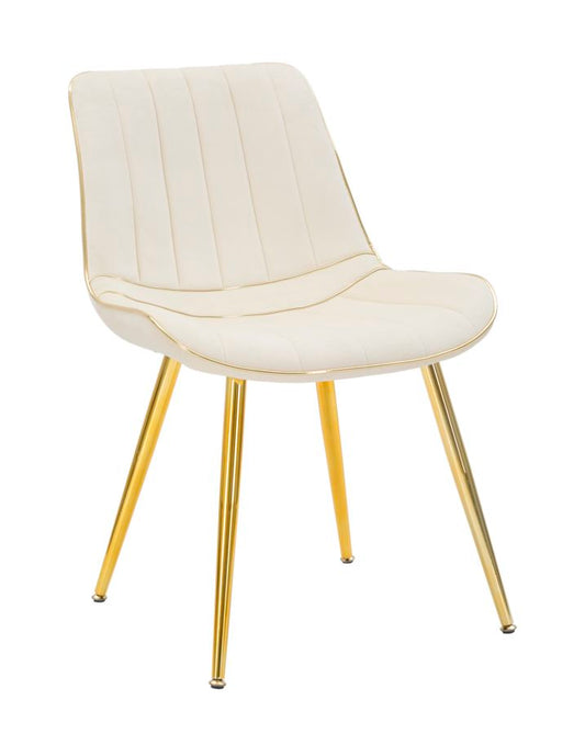 kreminio atspalvio kėdės auksinės kojos 