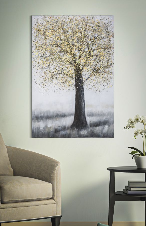 Paveikslas dažyta drobė Gold Tree 80x3.8x120 cm