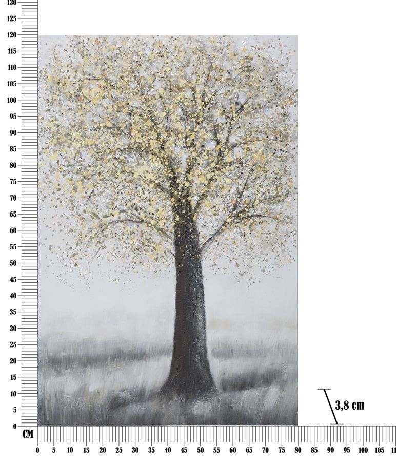 Paveikslas dažyta drobė Gold Tree 80x3.8x120 cm