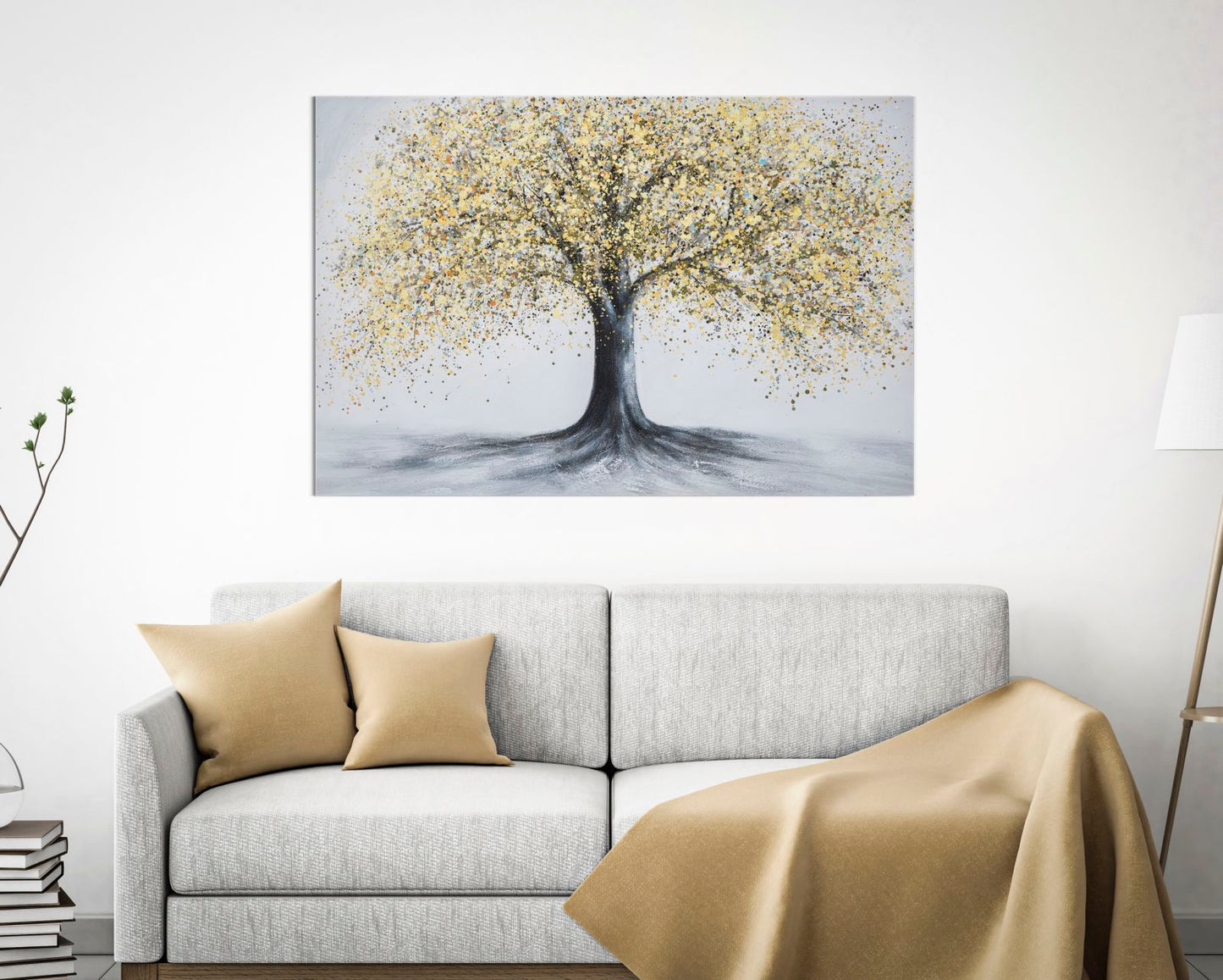 Paveikslas dažyta drobė Gold Tree-B 120x3.8x80 cm