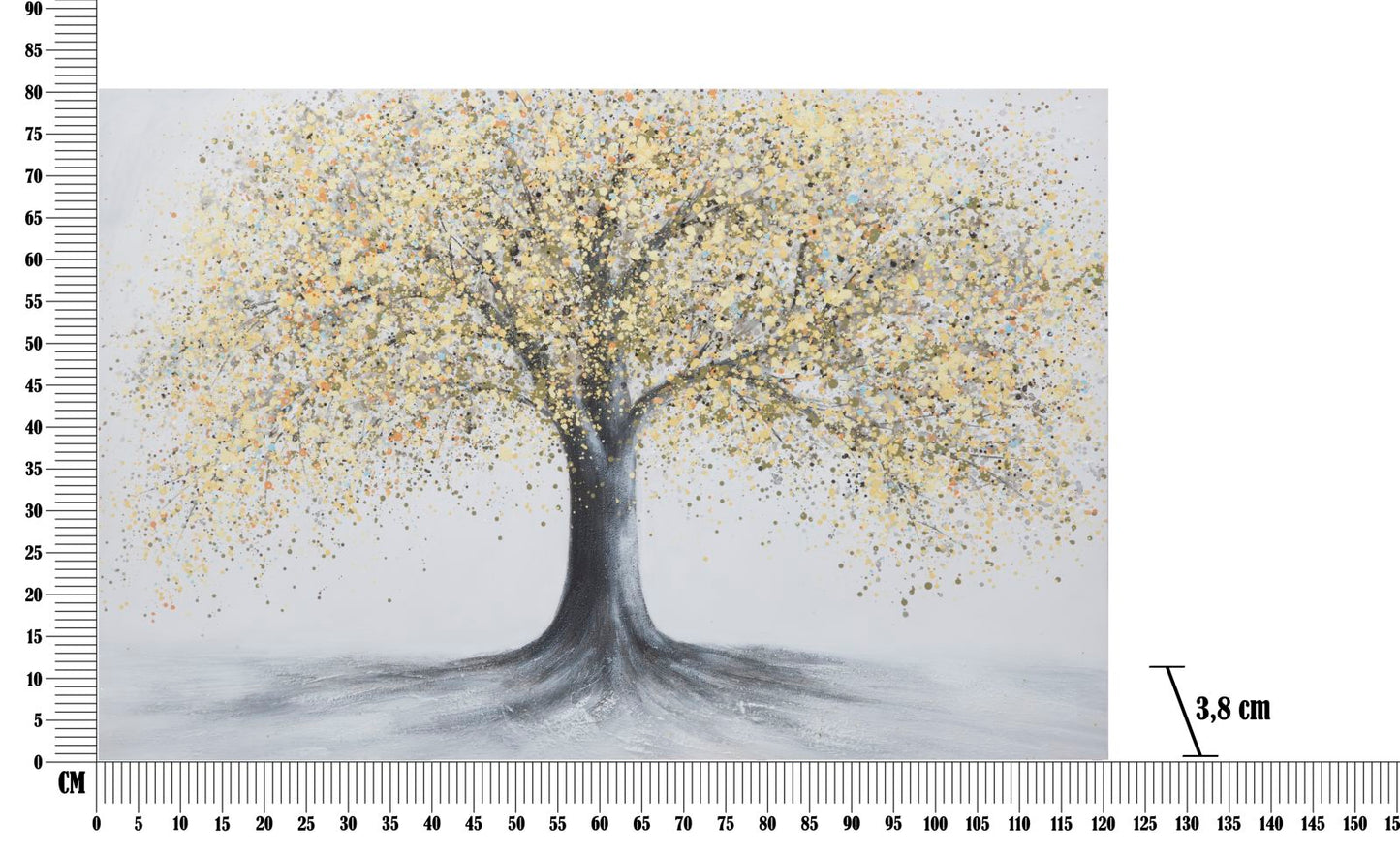 Paveikslas dažyta drobė Gold Tree-B 120x3.8x80 cm