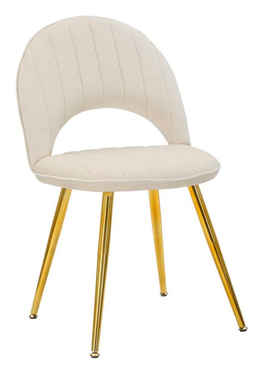 Kreminio atspalvio kėdės aukso atspalvio kojos 