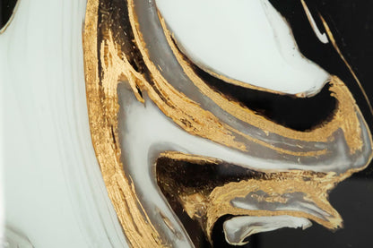 Paveikslas ant stiklo su rėmeliu Gold waves 80x3.5x120 cm