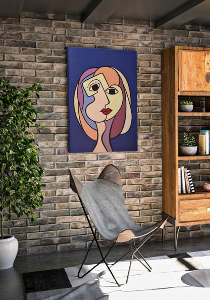 Paveikslas dažyta spausdinta drobė FACE B 80x3x120 cm