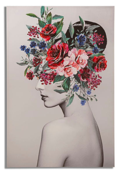 Paveikslas dažyta spausdinta drobė Lady Flower-B 80x2,8x120 cm