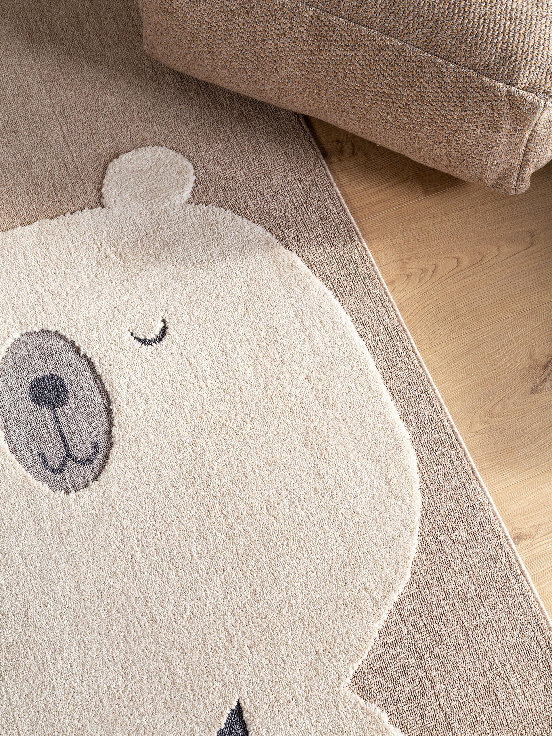 poliesterio vaikiški kilimai sitetiniai rudas