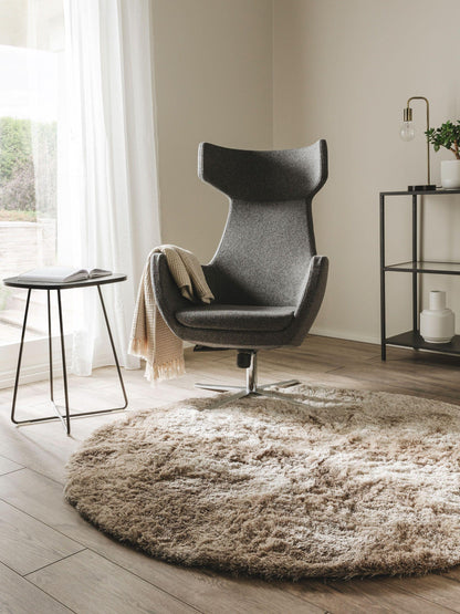 Whisper Apvalus Poliesterio Kilimas DS1