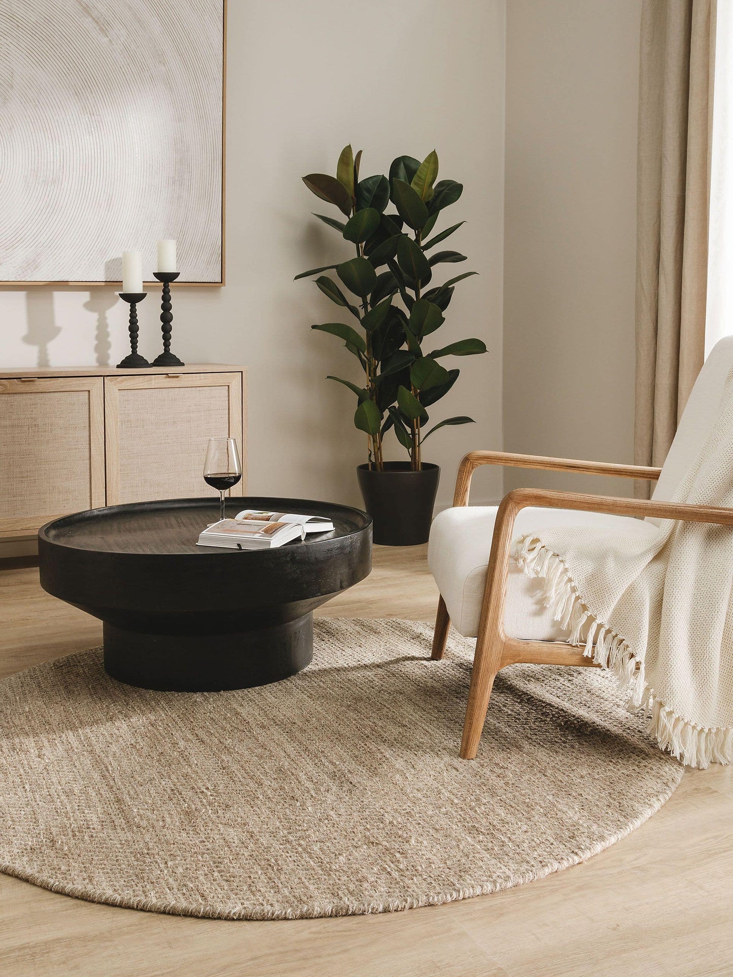 Rocco Apvalus Vilnonis Kilimas DS3