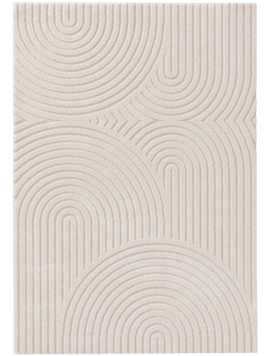 Modernus stilingas kreminis kilimas 140x200