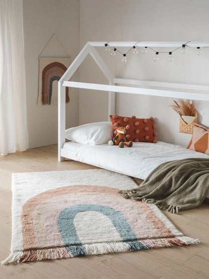 Vaikiškas Rainbow Stačiakampis Natūralios medžiagos Kilimas DS1